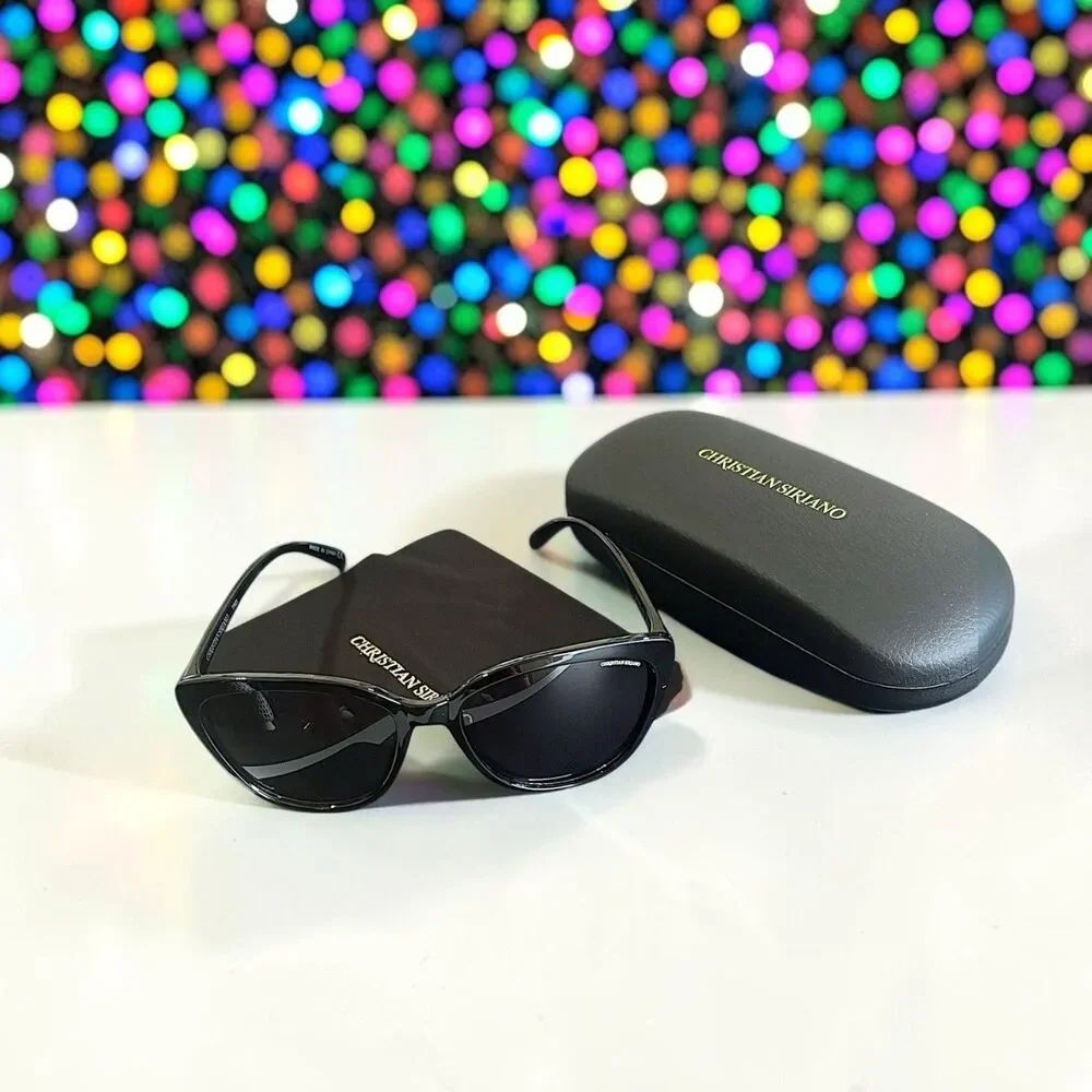Christian Siriano Tindi Sunglasses in Black Brand New in Case MSRP $139